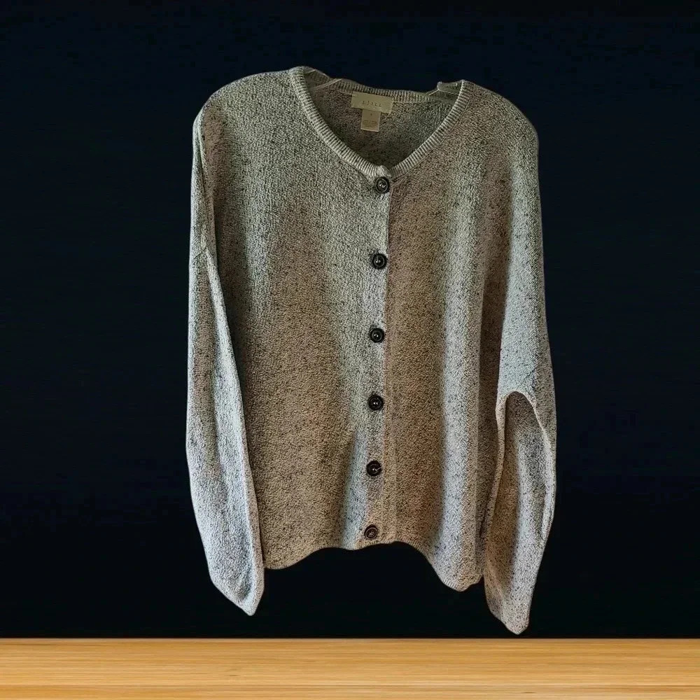 J-jill women cardigan button up size S silver - Picture 2 of 11